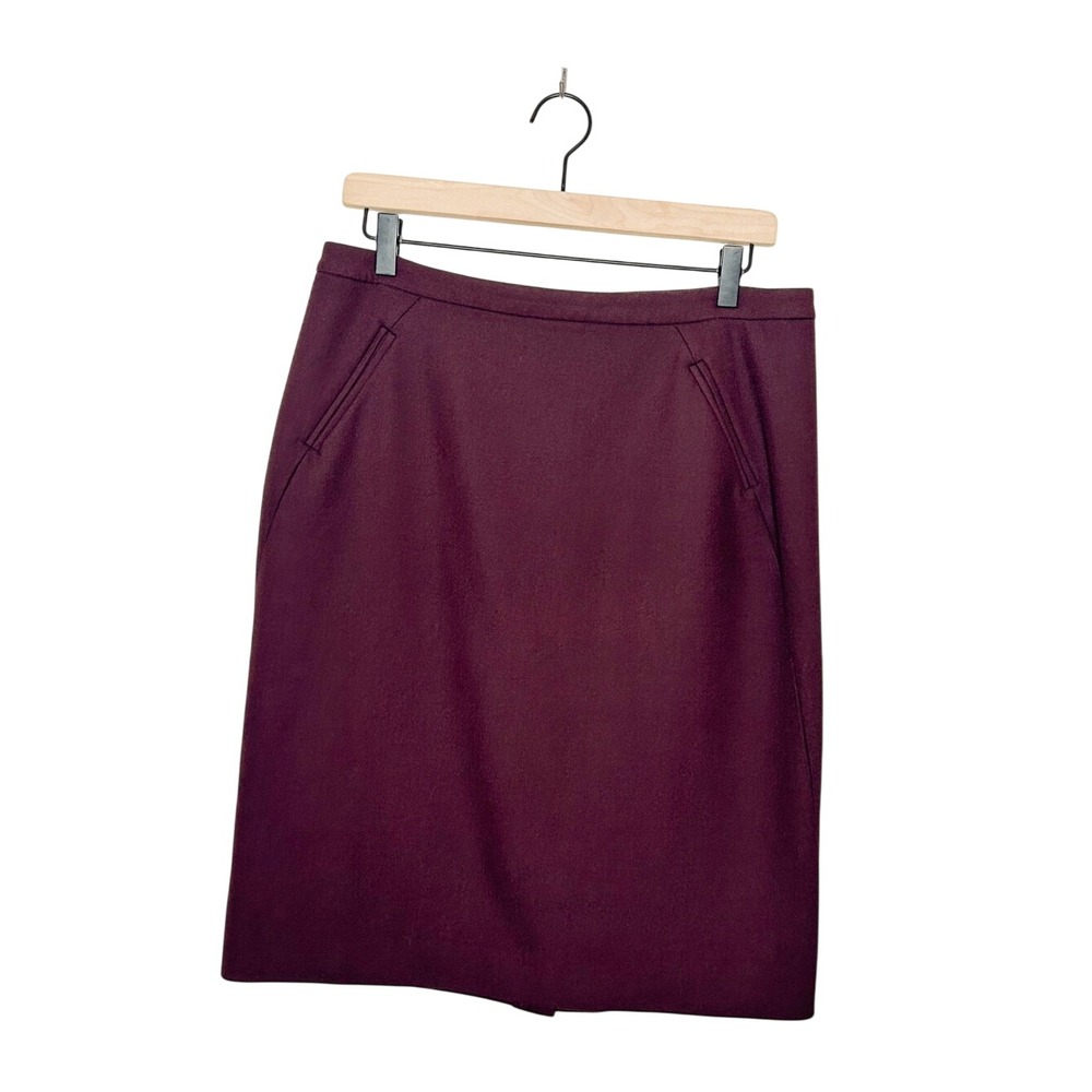 Ann Taylor LOFT Burgundy Maroon Purple Business Casual Career Pencil Skirt 8